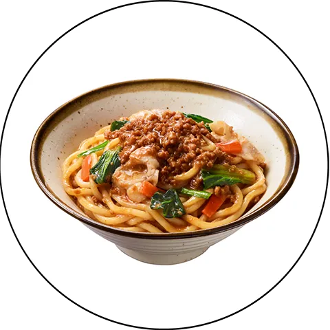 旨辛豆板醬の肉味噌まぜうどん