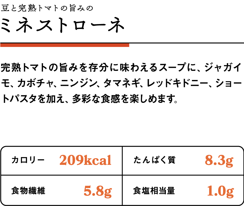 豆と完熟トマトのミネストローネ