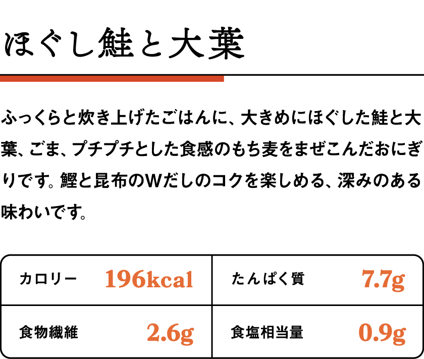 おにぎり ほぐし鮭と大葉